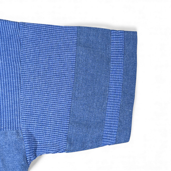 Vintage Hukapoo Polo Shirt Adult MEDIUM Blue Textured Waffle Knit Golf 90s - Picture 8 of 11